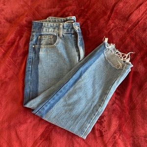 Nasty Gal Momokrom Two Toned Cropped Jeans
